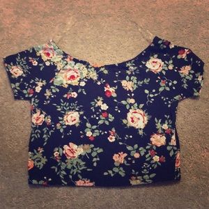 Black and floral crop top